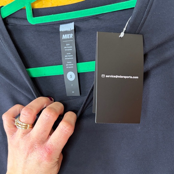 MIER NWT Set of 2 X-Sofort Men’s Long sleeve tees. XL-Pink Heather S-Navy - Picture 7 of 8